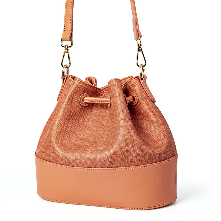 Designer Womens Bucket Bags PU Leather Drawstring Bucket Purses Unique Women Crossbody Bags Shoulder Bags