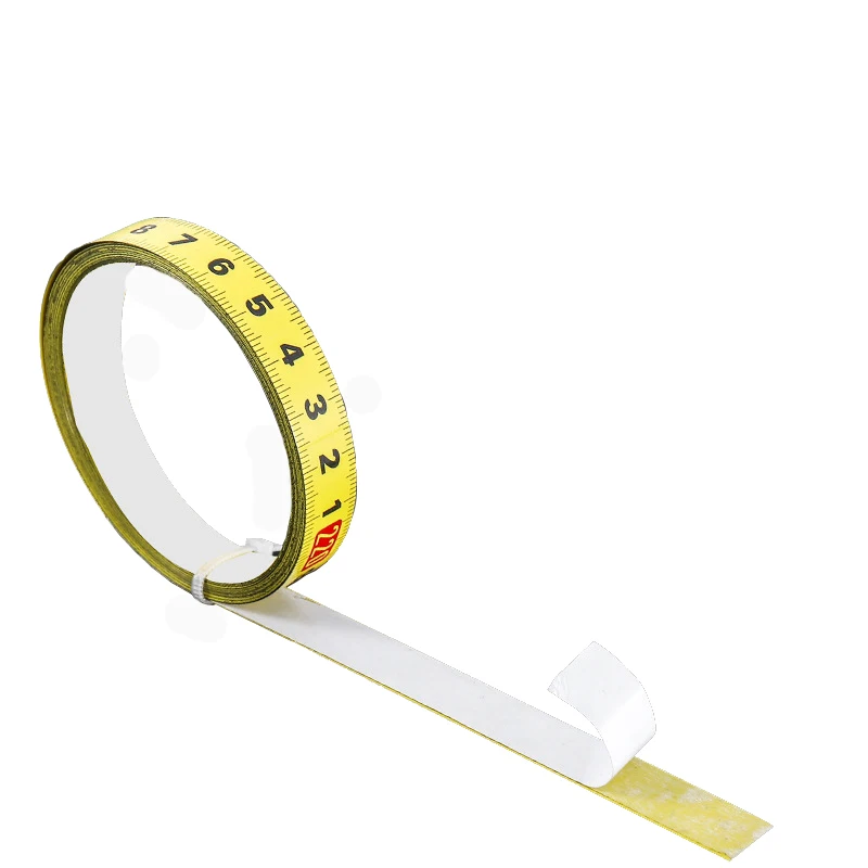 Self-Adhesive Measuring Tape Table Saw Steel Ruler 1M-5M Yellow White Strong Sticky Fastpad Standard Reverse Measuring Tape