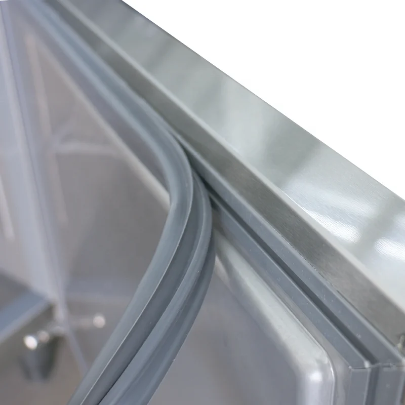 Commercial hotel kitchen equipment Stainless steel two big glass door upright freezer Refrigerator freezer fridge