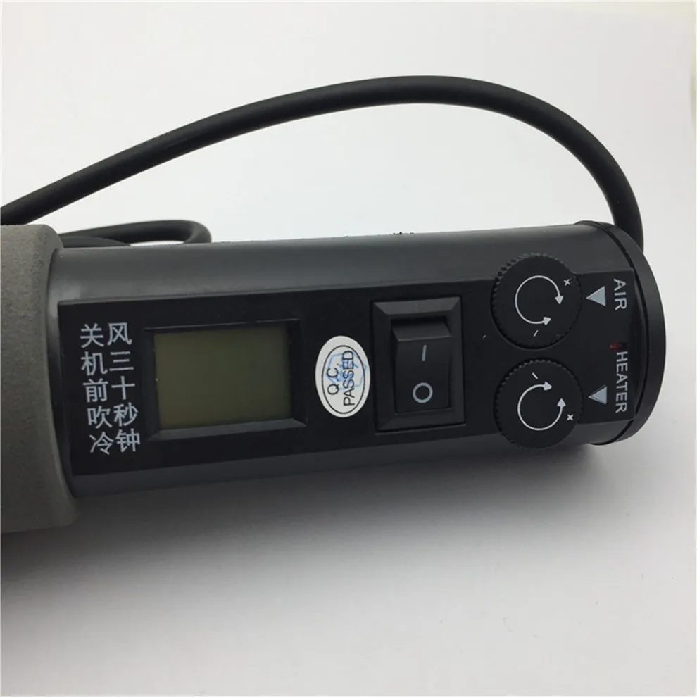 Портативный пистолет горячего воздуха с контролем температуры 850, промышленный фен горячего воздуха с цифровым дисплеем, пистолет горячего воздуха