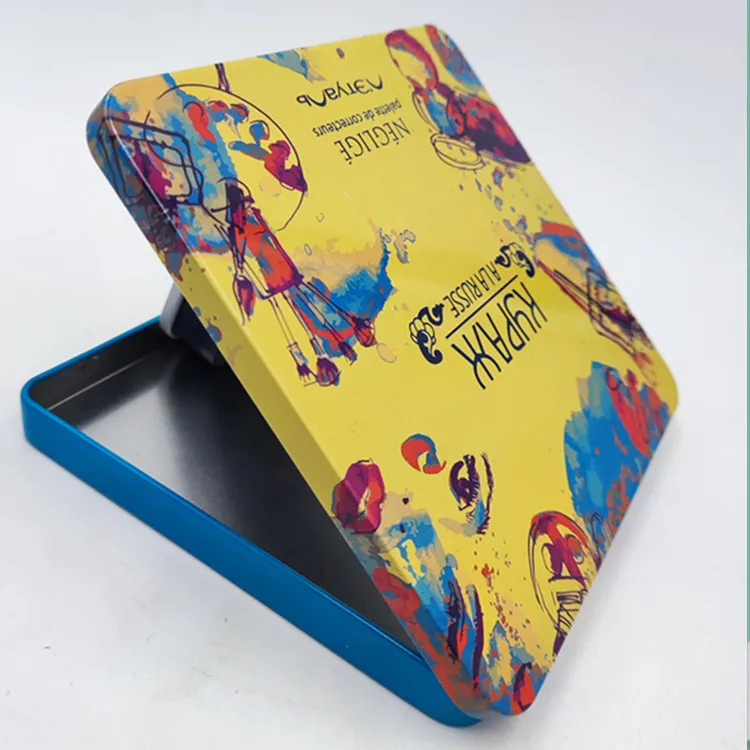 Square Shape Food Grade 2Pc  Metal Can Chocolate Tin Box Chewing Gum Candy Tin Gift Box