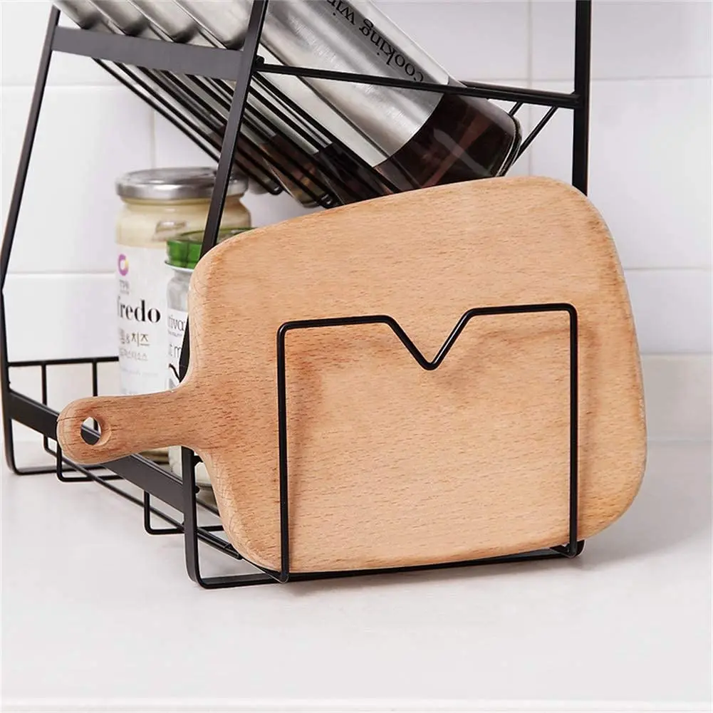 Ningbo Factory Kitchen Seasoning Organizer High Capacity Wall Mount 3 Tier Metal Storage Spice Rack with Cutting Board Stand