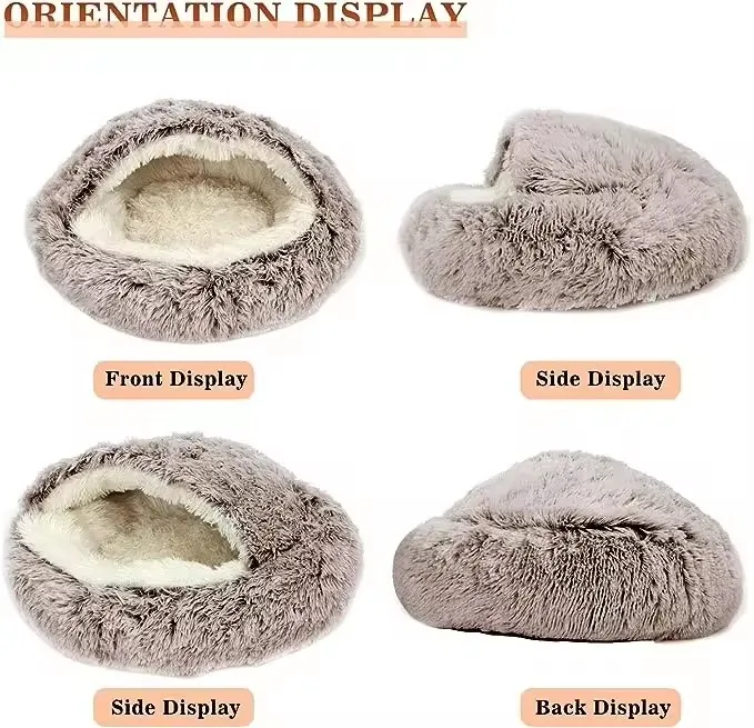 Winter Soft Warm Semi-Enclosed Cat Litter Dog Bed House Indoor Cozy Comfy Pet Cat Bed