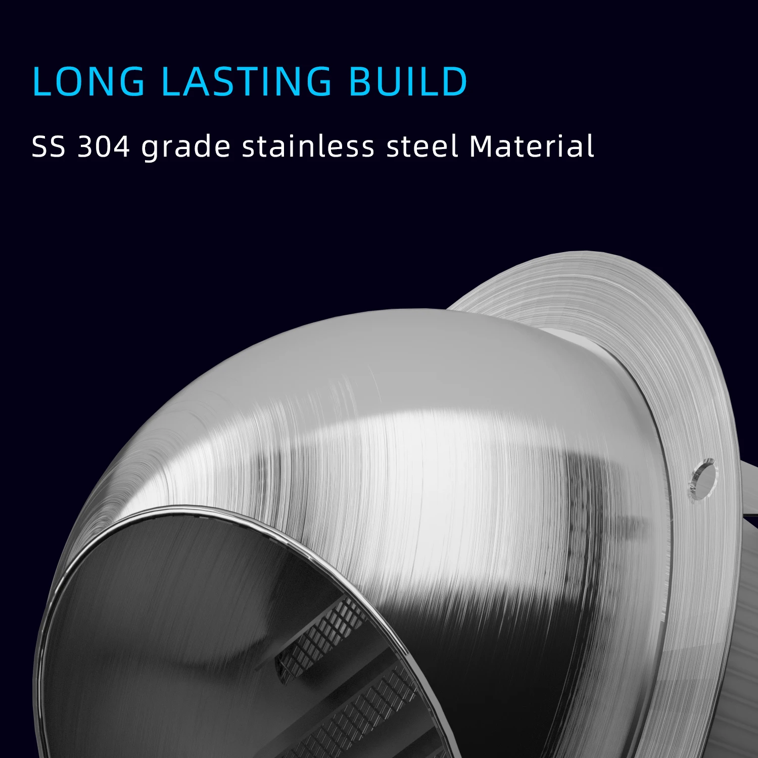 304 Stainless Steel Wall Vent Outlet with Built-in a Fly Screen Mesh for HVAC Ventilation