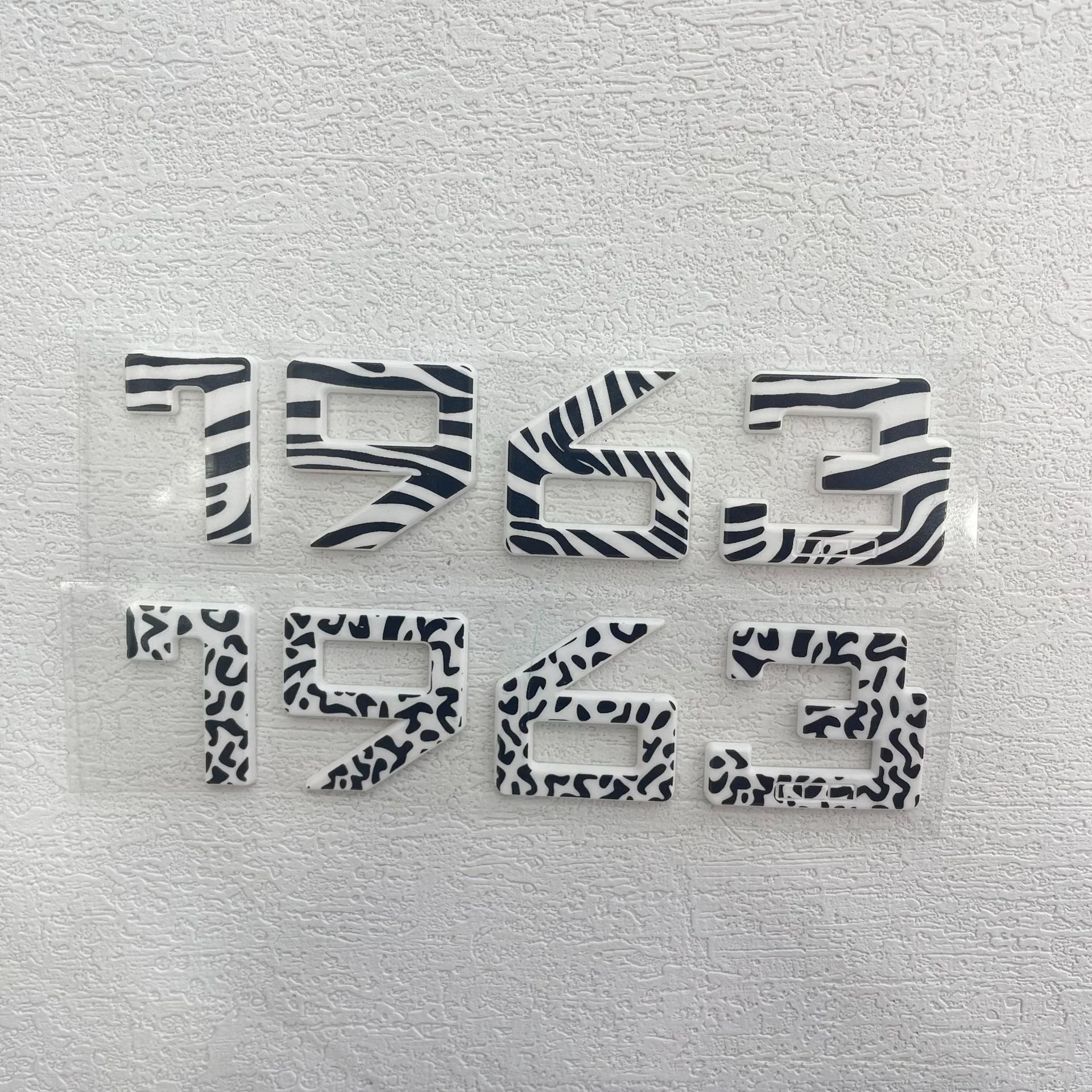 Custom 1963 3d silicone numbers heat transfer iron on rubber patches
