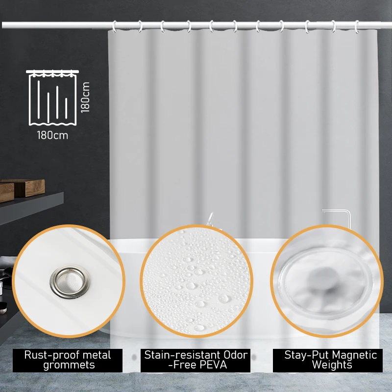 High Quality shower curtain transparent hotel modern bathroom curtain Dingxin Factory Wholesale 180*180cm