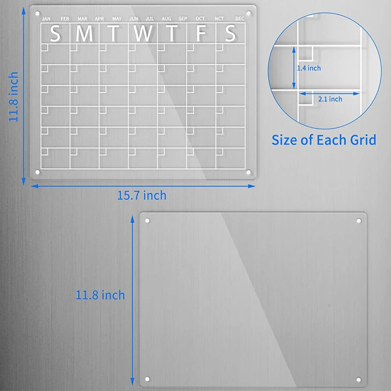 Fridge Acrylic Magnetic Dry Erase monthly Calendar,Acrylic To Do List Planner Board,Acrylic Dry Erase Notes Calendar boards