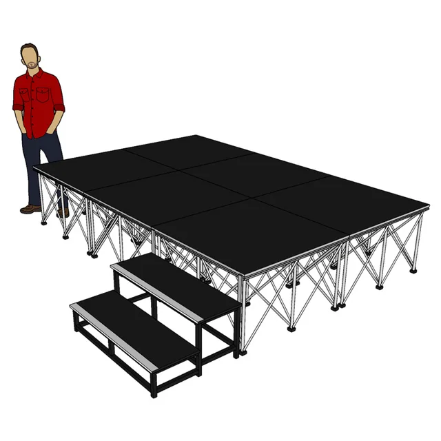 TUV легкие портативные ступени 4 'x 4' со складывающейся ножкой 16 ''для показа мод
