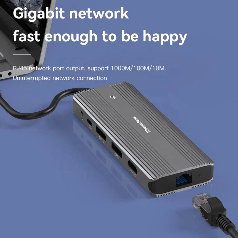 Multi Type c HUB 11 in  1 Port HUB hdtv 3 Display MST Card Reader Adapter Charging Docking station