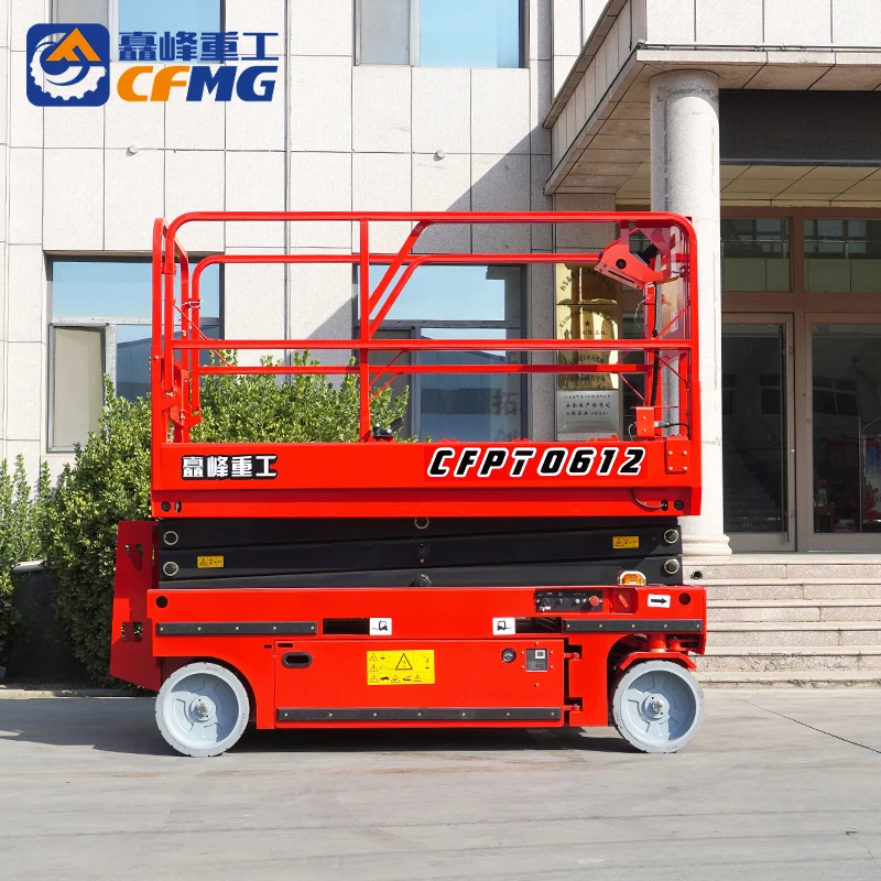 CFMG 6m 8m 10m 12m 14m Electric Scissor Sky Lift Mobile Hydraulic Scaffolding Scissor Lifts For Aerial Work