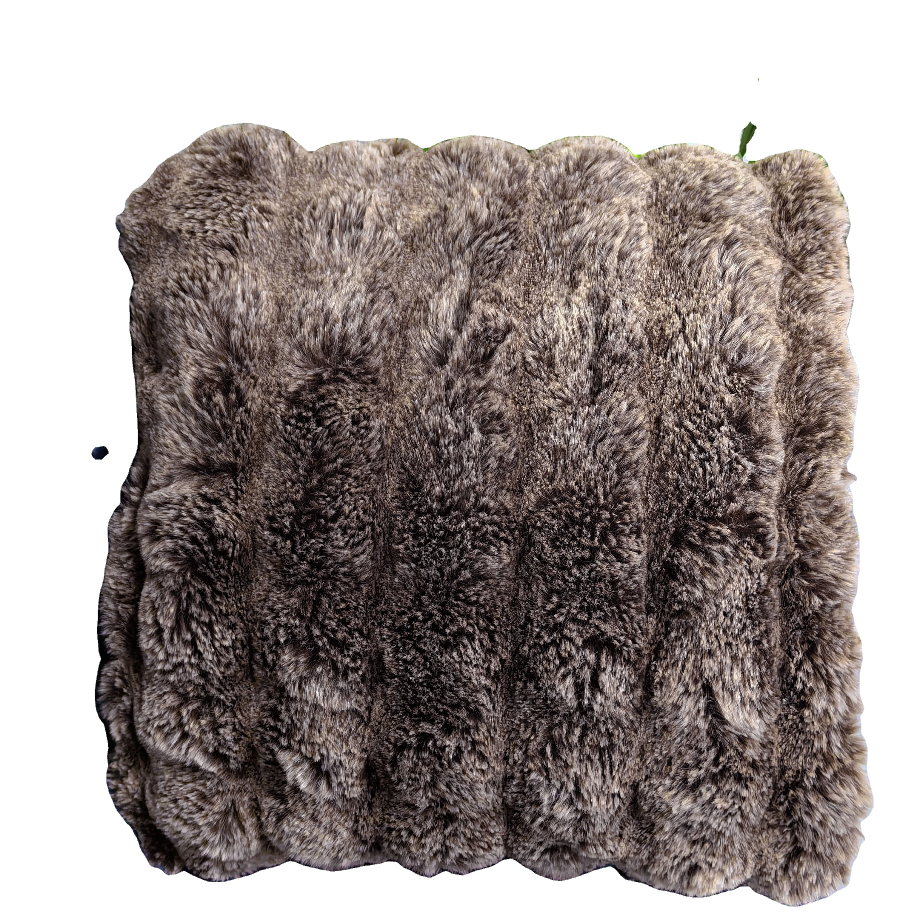 Faux Fur Soft Fluffy Shaggy Fuzzy Throw Winter Blankets Reversible Mink Plush and Furry Blanket for Couch Sofa Bed