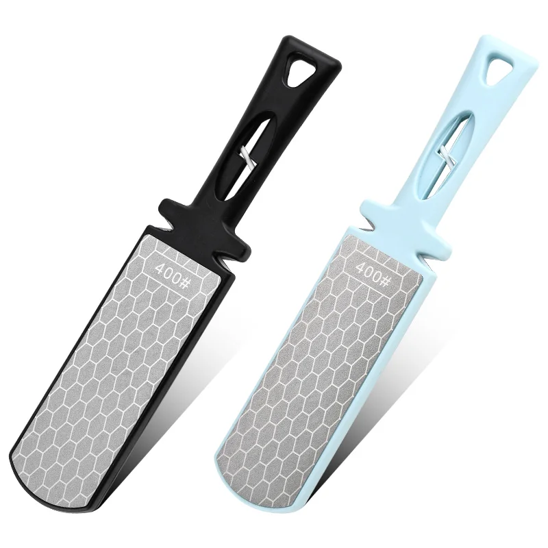 Household Portable Pink Blue Emery Double-sided Five-use Quick Knife Scissors Sharpener Top Quality Diamond Kitchen Gadget