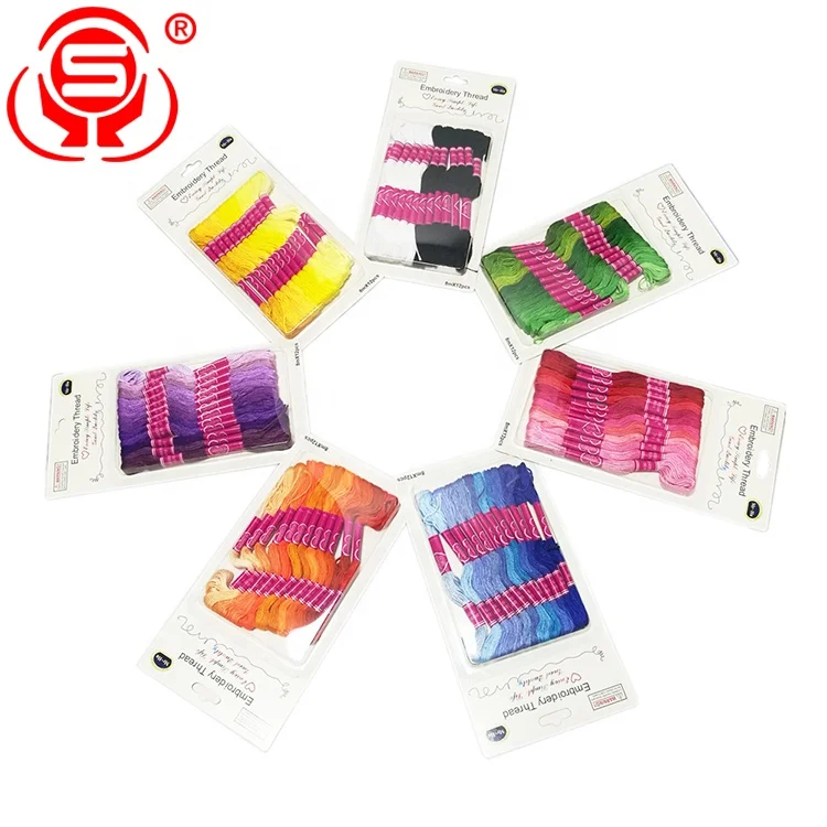 
Wholesale 12 Skeins Embroidery Thread Floss Cross Stitch Cotton Threads DIY Sewing Craft Thread 