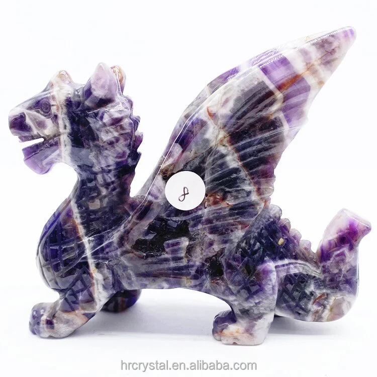 Large Dragon Have Carved Healing Semi-precious Stone Crafts Gemstone Crystal Animal Carving