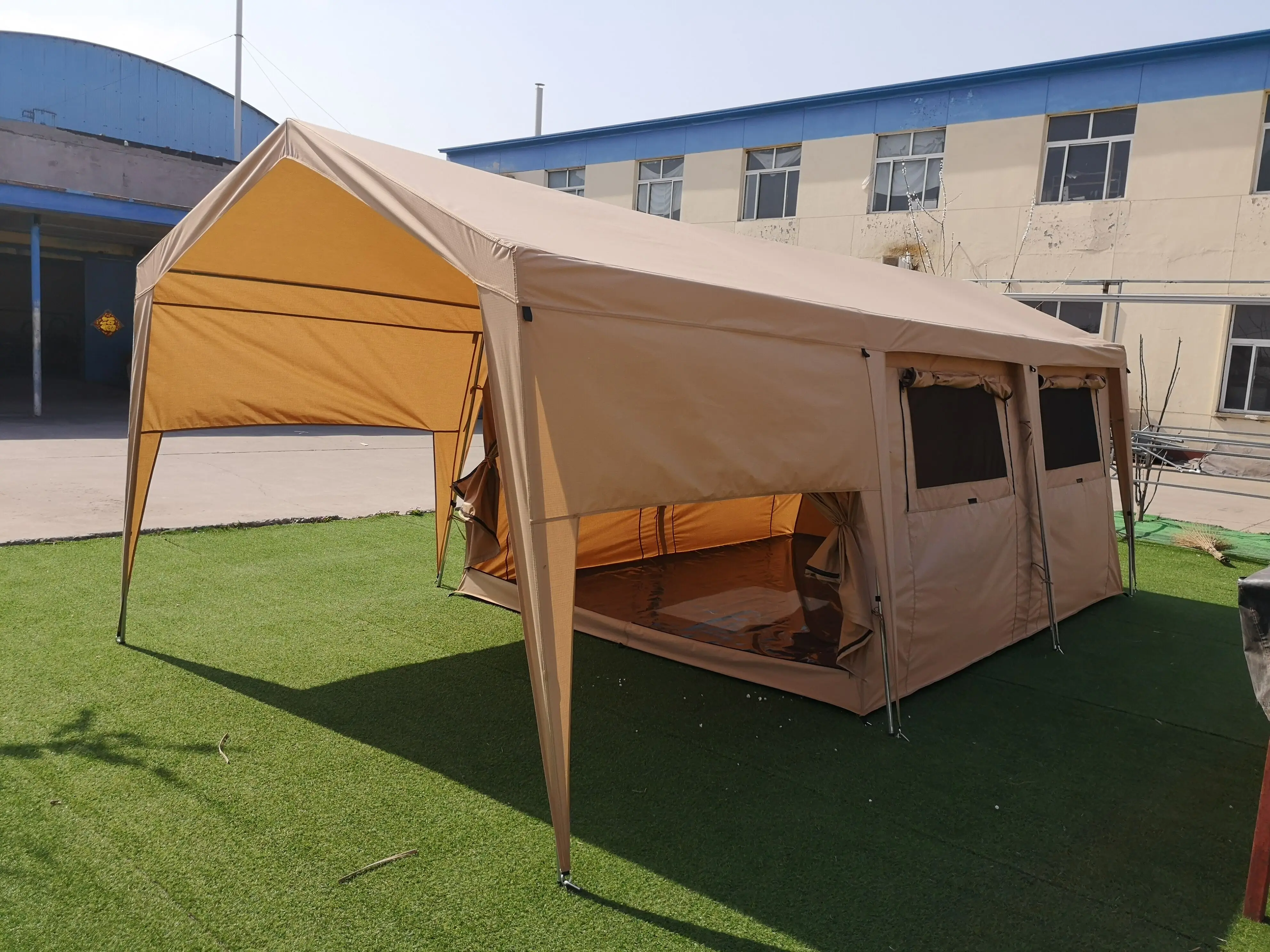 ENJOIN Waterproof Shade Tent Large Space Outdoor Family Ganvas Camping Tent For 4-5 people