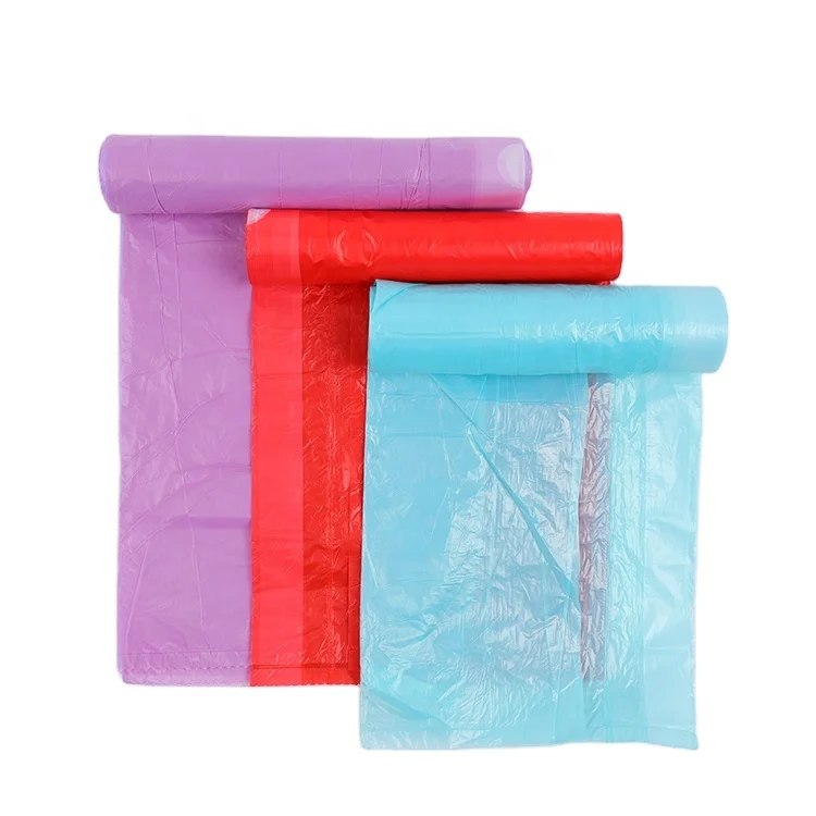 Colorful Disposable Drawstring Plastic Garbage Trash Bag Use for Home Office Kitchen Large Bag on Roll