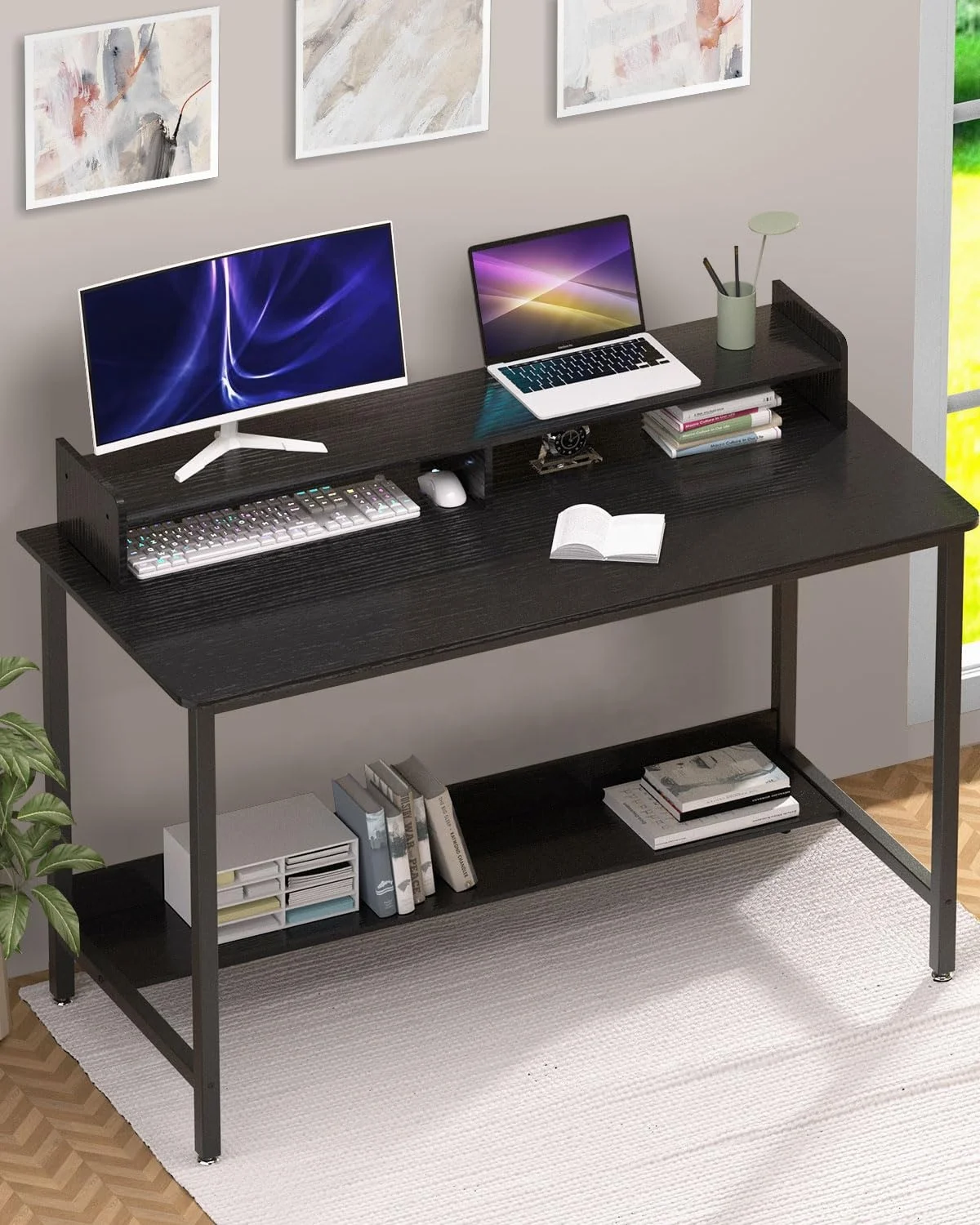 Custom Desk Top Computers Industrial Style l Shape Computer Table Desk Unsloshing Computer Desk Height Adjustable
