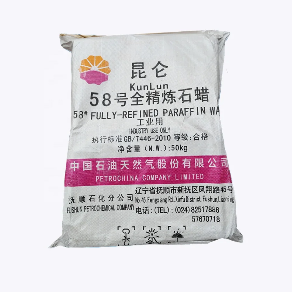 Wholesale Kunlun 54 56 low oil Solid Fully Refined Paraffin Wax