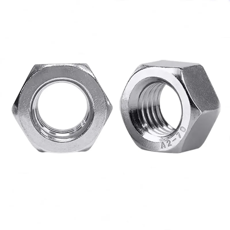Manufacturer Wholesale Hex Nut Hexagon Nylon Stainless Steel M3 M4 M5 Customizable DIN934 Nut