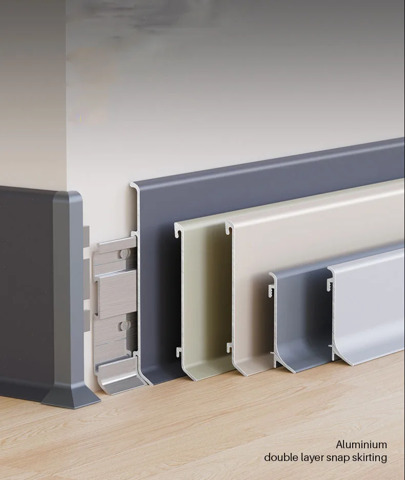 Manufacturer wholesale extremely narrow buckle aluminum alloy skirting board thickened metal wall corner line home decoration