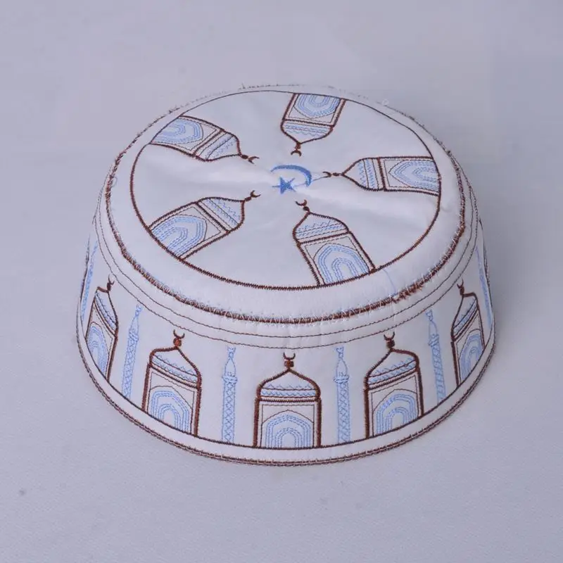 Модные мусульманские мужские молитвенные шляпы, хлопковая вышивка, для отдыха, Саудовская Аравия, мусульманская шляпа, STHat-T07