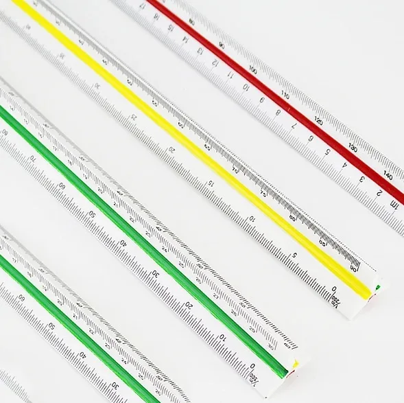 Good Quality Engineering Design Ruler Measuring Scale Three Side Edge Ruler