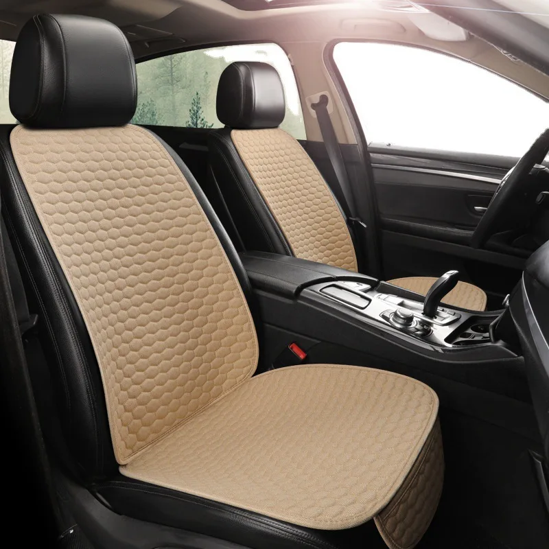 Льняная подушка для автомобильного сиденья, удобный дышащий сетчатый поглощающий пот Универсальный всесезонный чехол для автомобильного сиденья