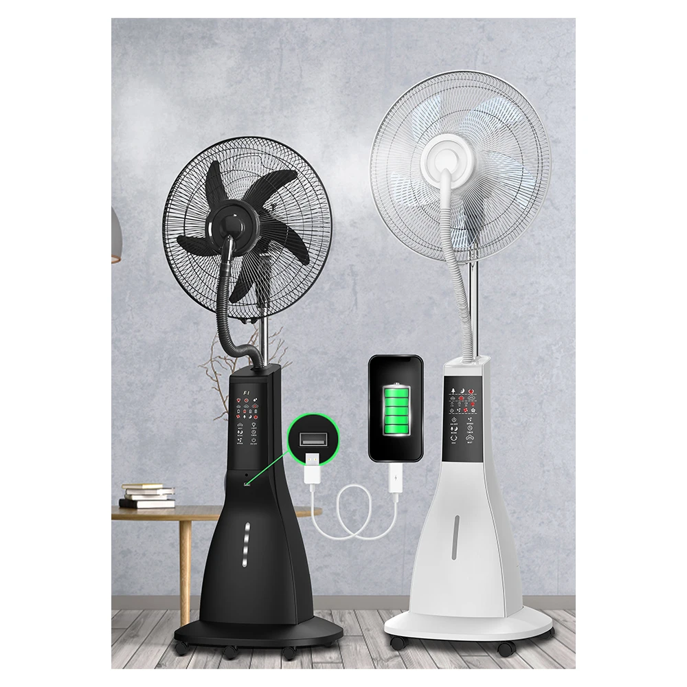 rechargeable solar stand fan with Solar panel