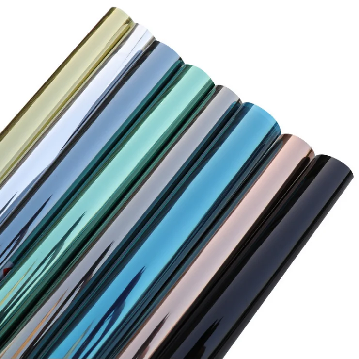 Wholesale top quality reflective window film One Way Mirror solar film for building Blue Sliver Glass Stickers