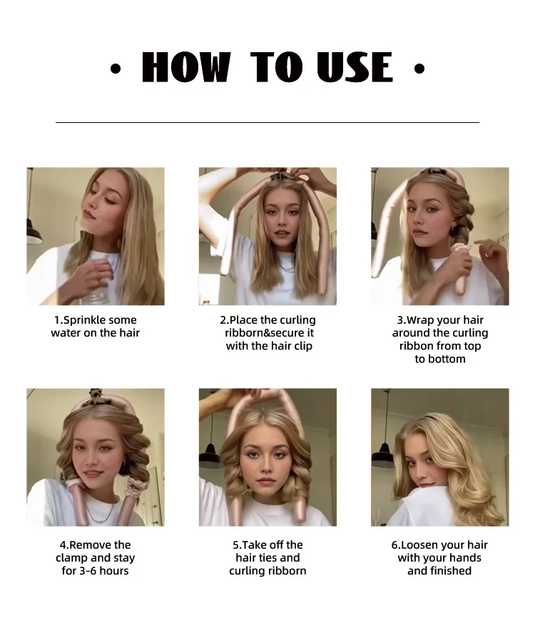 Wholesale 19mm Hypo-Allergenic Headband Roller Heatless Set Silk Hair Curler for Sleeping
