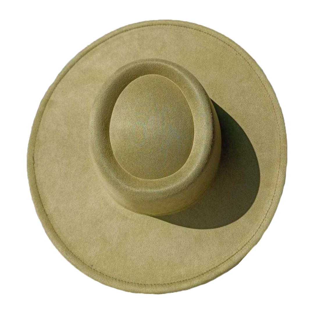 2024 customized new colors suede fedora hats for women round top 9.5 brim dress hats moq 40pcs each color