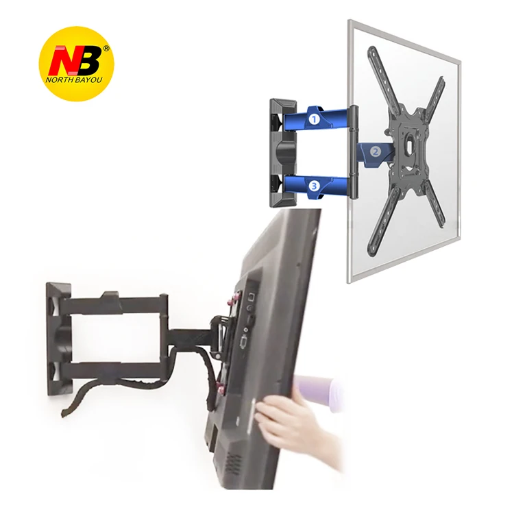 
nb p4 Articulating Arm Tilt Swivel Extension TV Wall Bracket for Most 26-55 Inch Flat and Curved TVs 