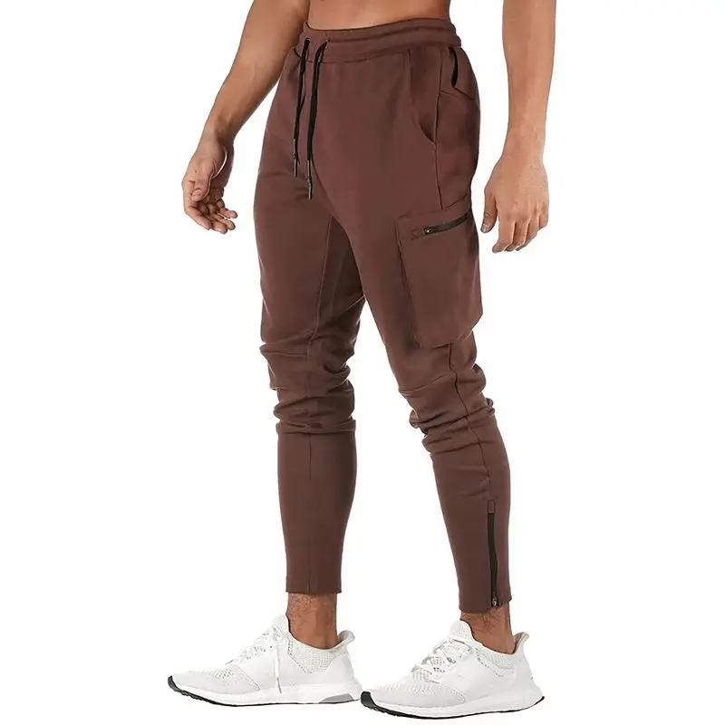 Custom Logo Zipper Foot Mouth Organ Cargo Jogger Trackpants Mens Trouser Fabrics