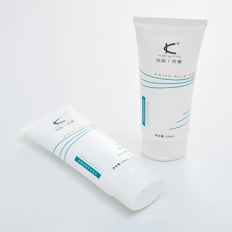 Empty PE Face Wash Cosmetics Packaging Oval Facial Cleanser Tube Container With Flip-Top-Cap