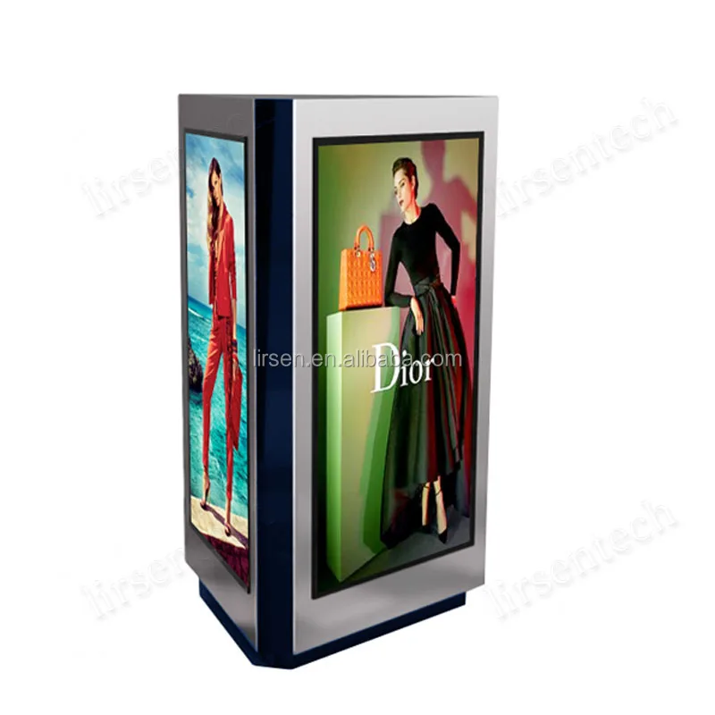 All Weather Tv Outdoor Rk3399 Digital Signage Totem Led 3 Three Sided Touchscreen Wi-Fi Advertising Monitors Interaction Lcd