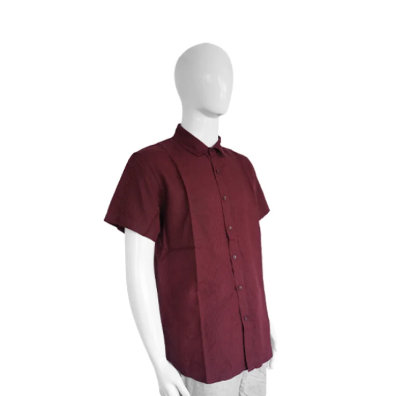 Popular new design spring autumn 100% Linen casual daily wear long sleeves with buttons men Linen red shirt