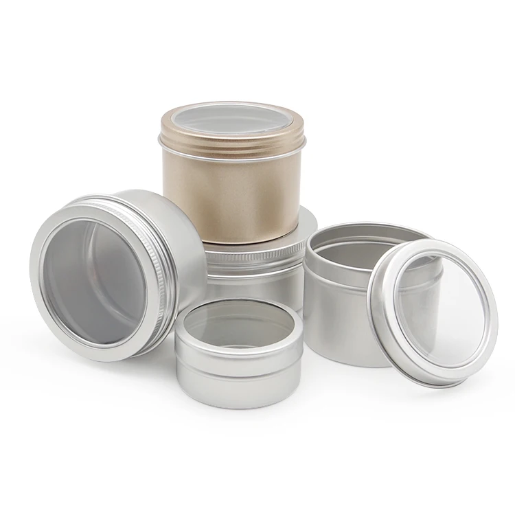 Custom Printed Metal Box Spice Jars Packaging Aluminum Can Aluminum Box With Clear PVC Window
