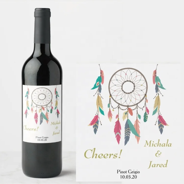 Водонепроницаемая этикетка с принтом на заказ, этикетка для еды, металлическая этикетка из ПП для винных бутылок