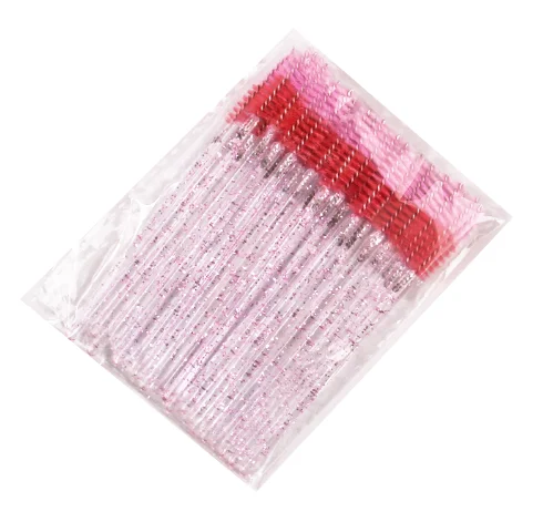 New arrival Disposable Glitter Clear handle Mascara Wands Shiny Eyelash Brush Eyebrow Applicator Makeup Brush