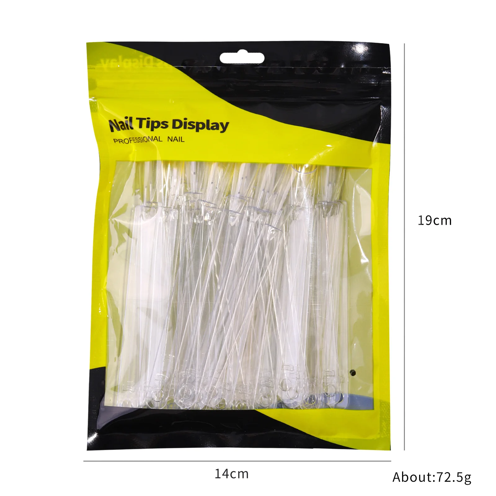 50pcs Nail Display Sticks With Ring Clear Natural Colors Nail Swatch False Nail Tips Gel Polish Practice Display Sample Board