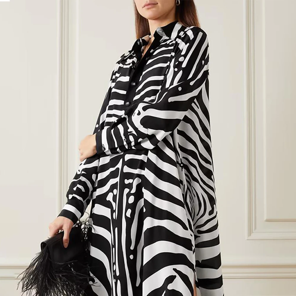 Hot Selling Sexy Animal Zebra print Loose Long Maxi Dress Custom Long Maxi Dress Women Clothing All Over Print Dress For Women