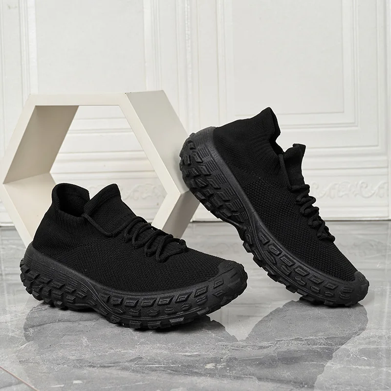New autumn flying woven breathable and comfortable tire sole dad shoes couple thick sole versatile sports casual shoes