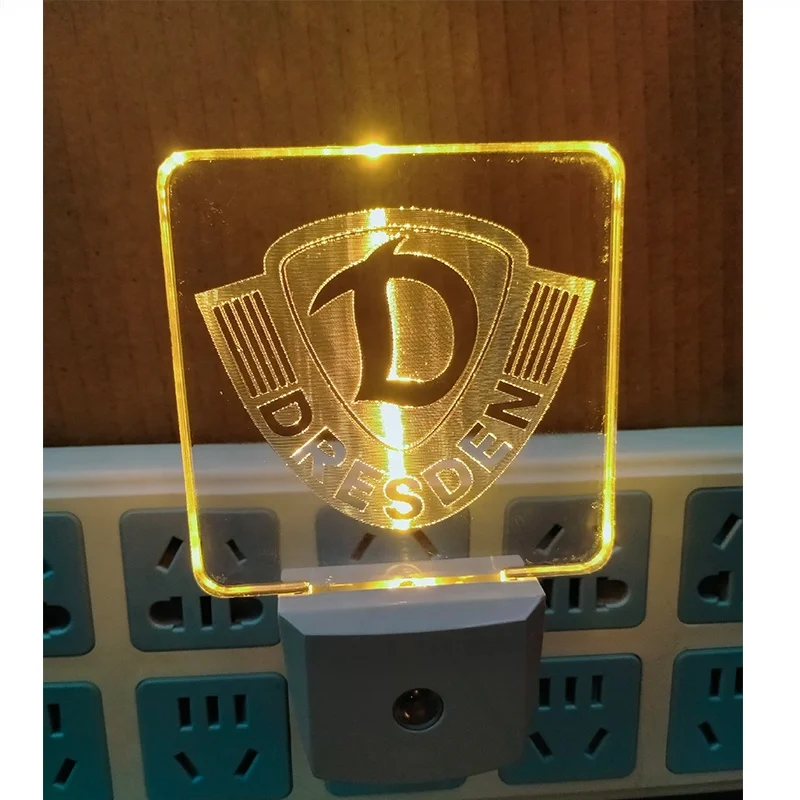 square shape amber led plug-in plug in night light with sensor custom shade