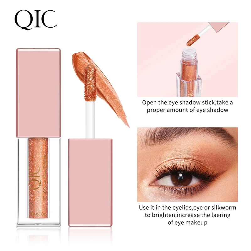 Fashion New Pigmented Liquid Eyeshadow 8 Color Logo Customized Duochrome Eye Shadow Easy to Wear Liquid Eye Makeup Wholesale Wet