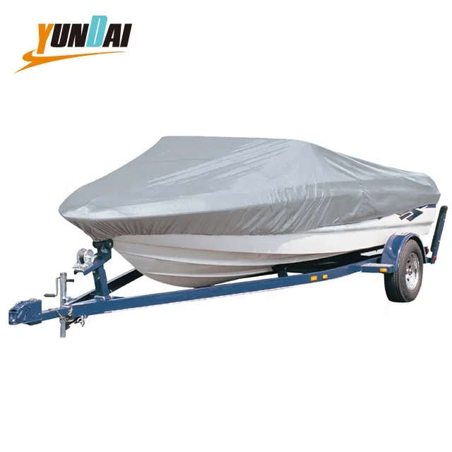 YUNDAI 14-16FT 210D Boat Cover Marine Polyester V-hull Cabin Bass Bimini Outdoor Fish Ski Runabout Universal  Boat Cover