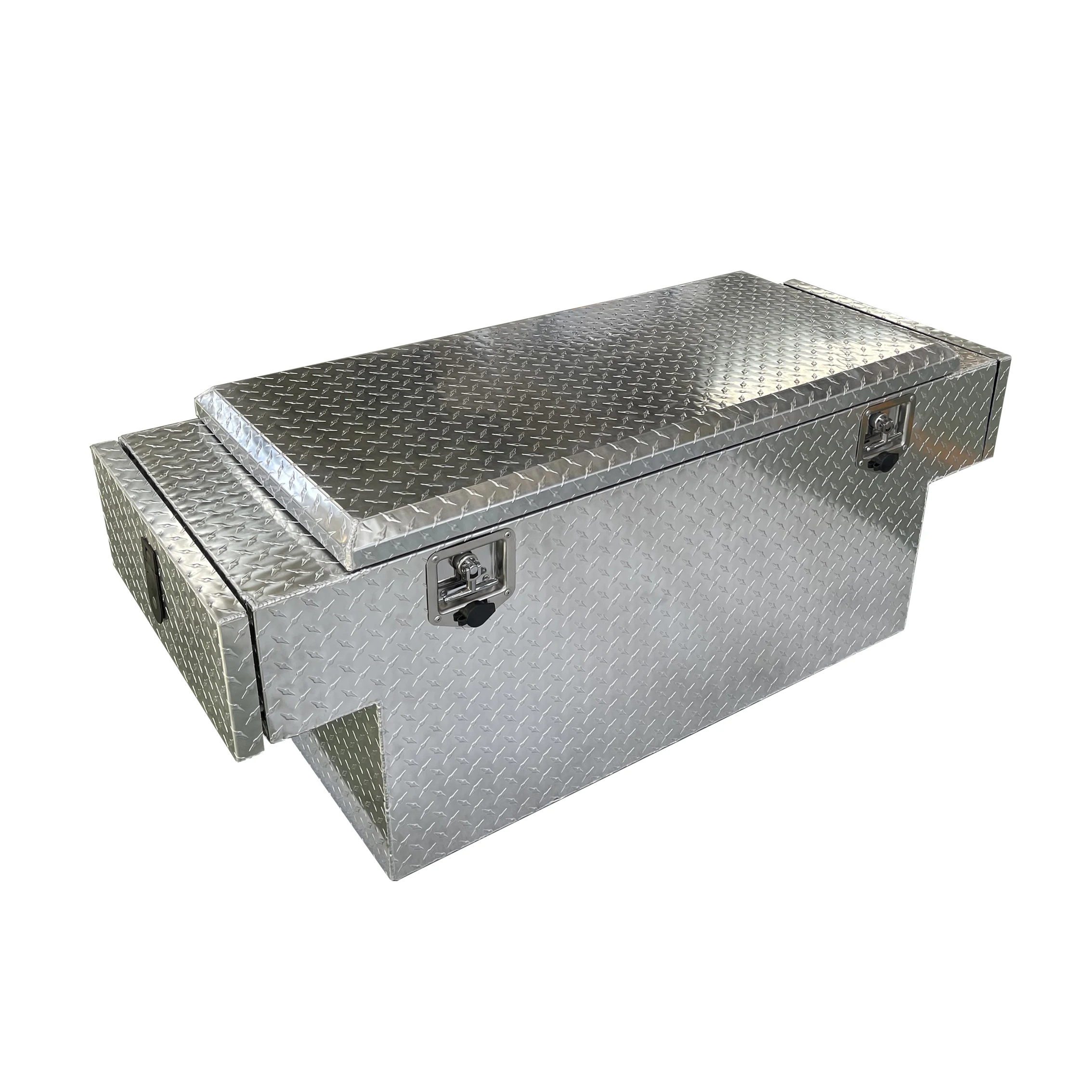 aluminum diamond plate 24*24*48' Double Lid 2mm Aluminium Smooth Semi Truck Underbody Tool Boxes