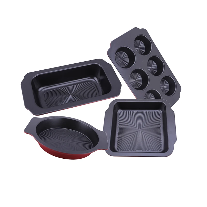 Посуда для выпечки, набор из неглубоких сковородок из углеродистой стали, сковорода для выпечки тортов, антипригарная печь
