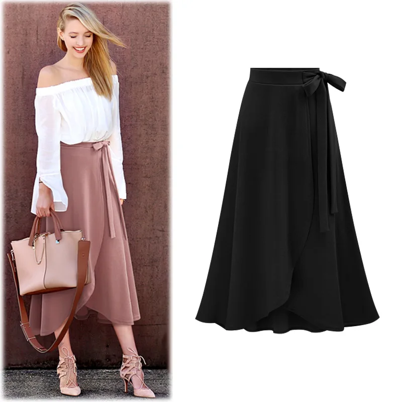 plus size chiffon satin bohemian linen high waist lady long boho cotton pleated maxi ladies skirt summer wholesale women