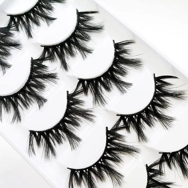 Private Label Wispy Lahes Wholesale 5 Pair 20 mm Cruelty Free Fluffy Volume False Lashes 20mm 5d Faux Mink Eyelashes Set Vendor