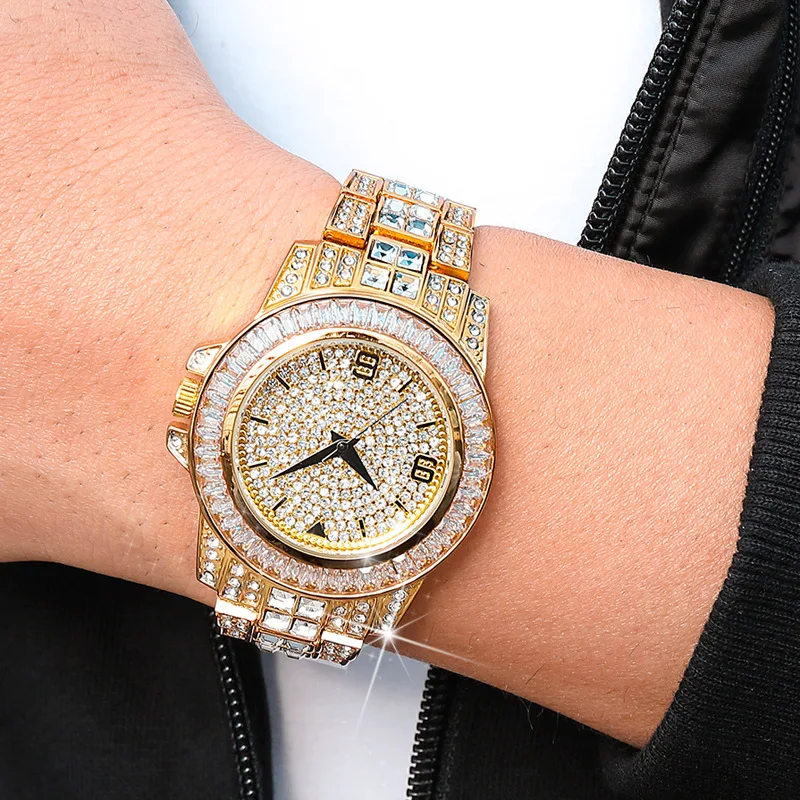Lateefashion OEM Fashion high-end diamond watch Couples rhinestone watch waterproof quartz watch